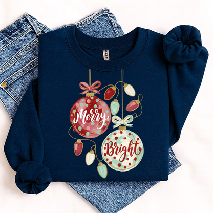 ornaments merry & bright clear film screen print