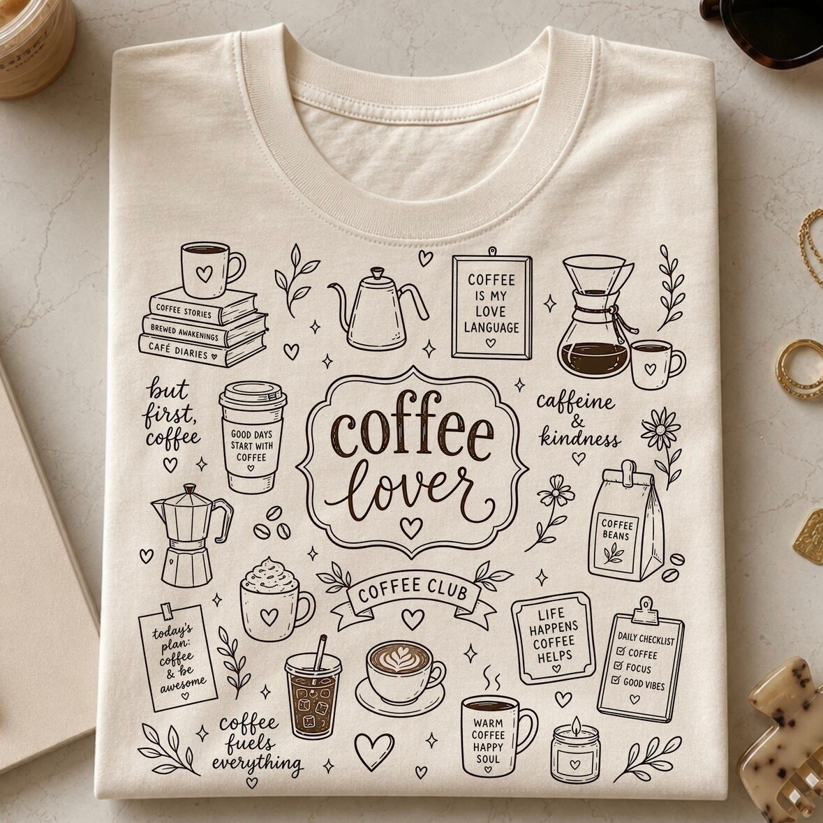 coffee lover screen print transfer•