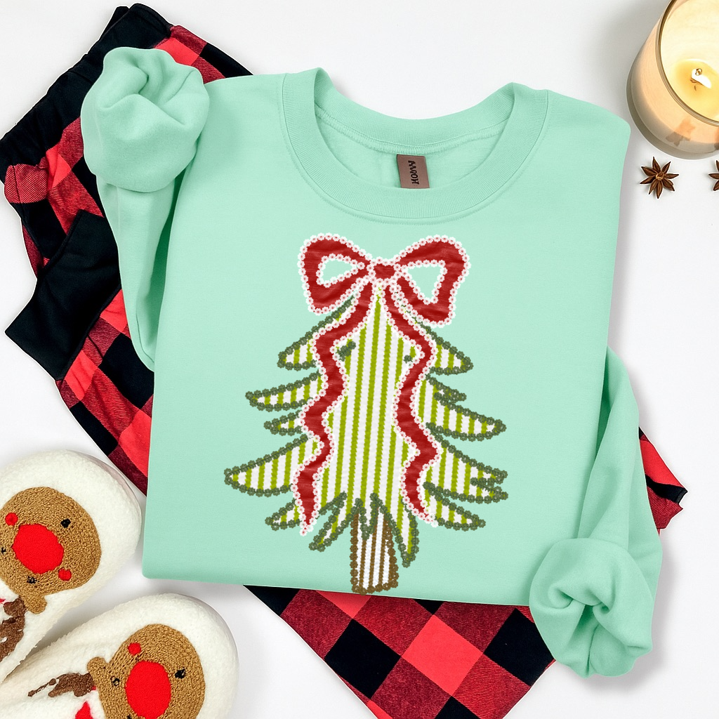 seersucker faux fabric tree clear film transfer