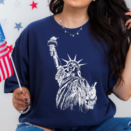 statue of liberty sketch 8x12 screen print transfer•