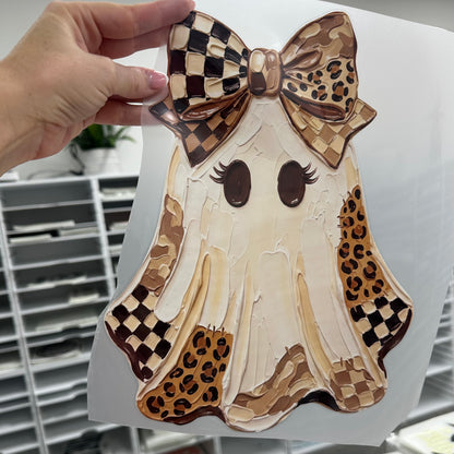 checker leopard ghost clear film screen print