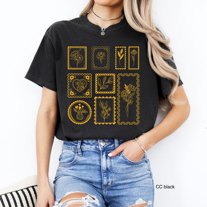 floral stamps screen print transfer •