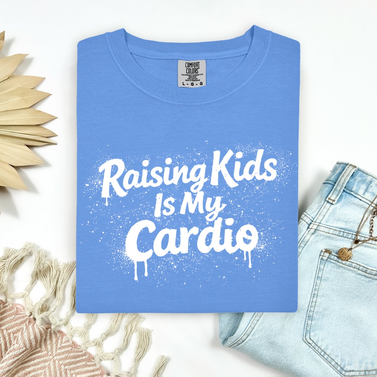 raising kids is my cardio screen print transfer
