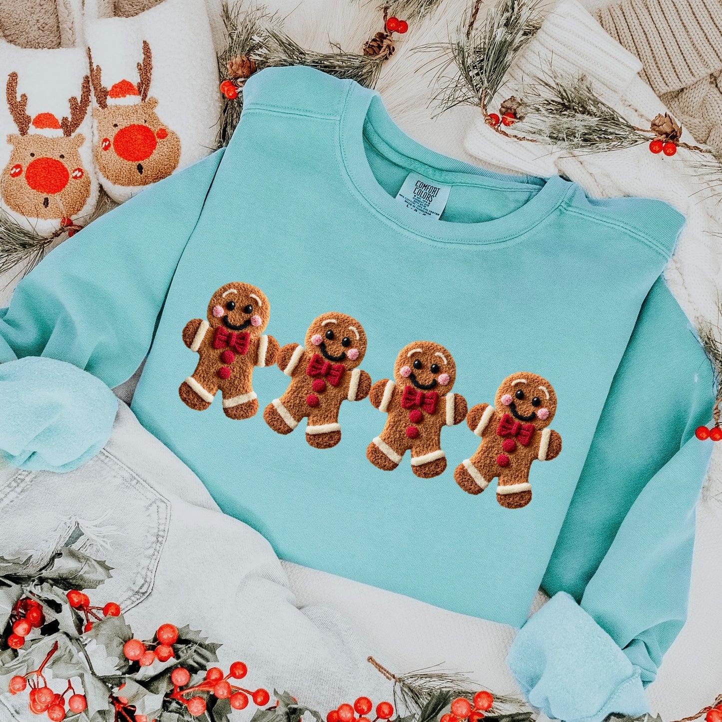 Gingerbread men clear film screen print