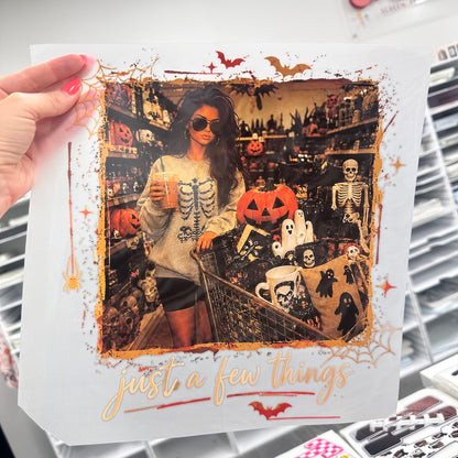 just a few things shopping clear film screen print
