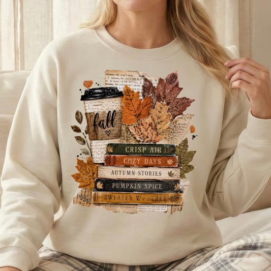 autumn books clear film screen print