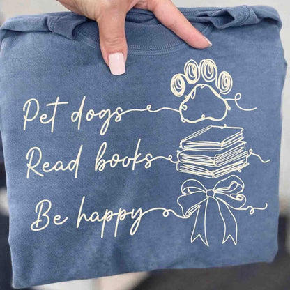 pet dogs read books screen print transfer•