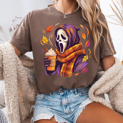 ghost face fall coffee clear film screen print