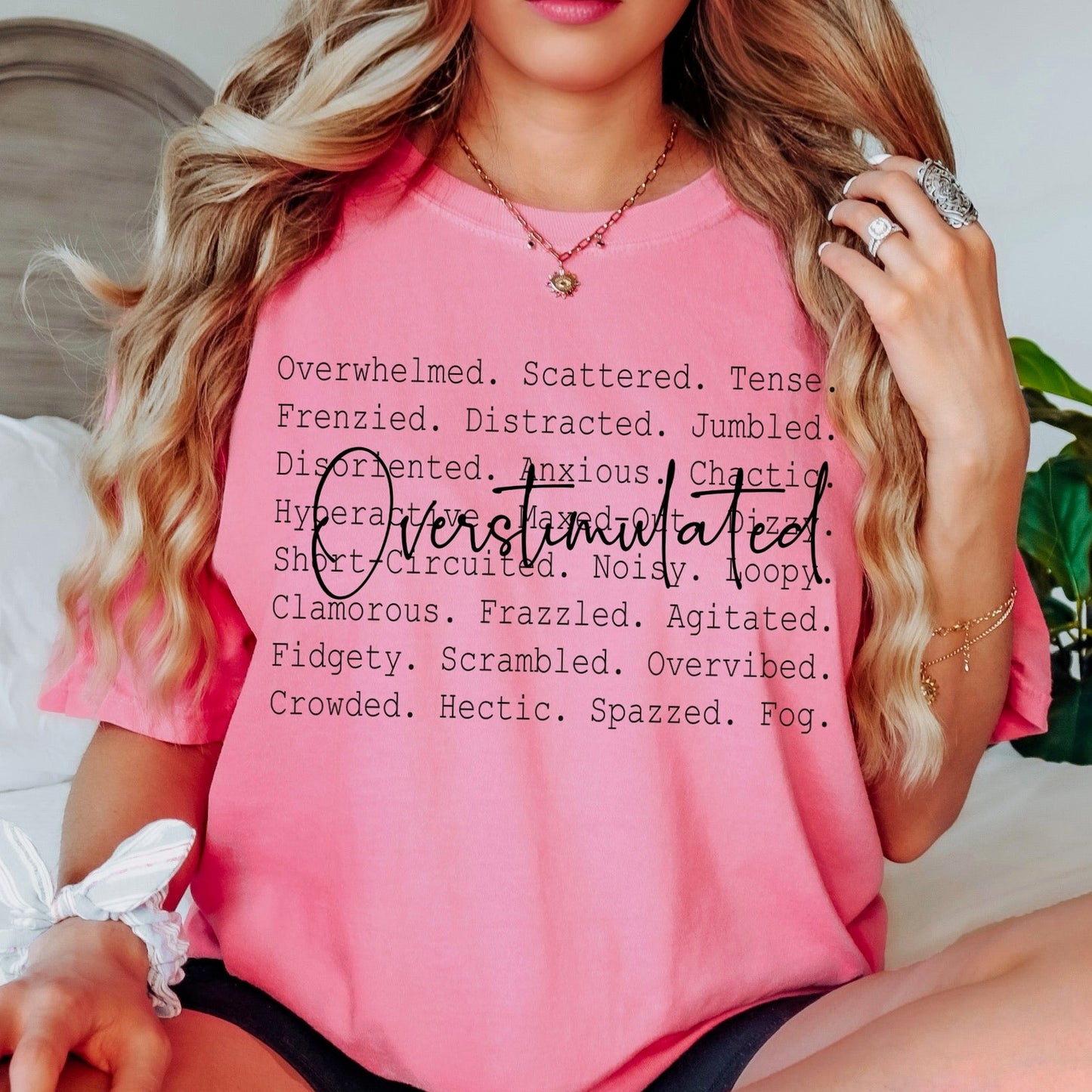 overstimulated word art screen print transfer