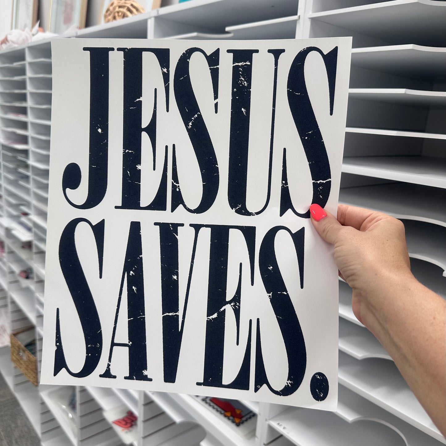 Jesus Saves screen print transfer•