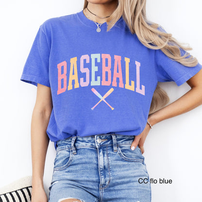 Baseball pastels clear film screen print