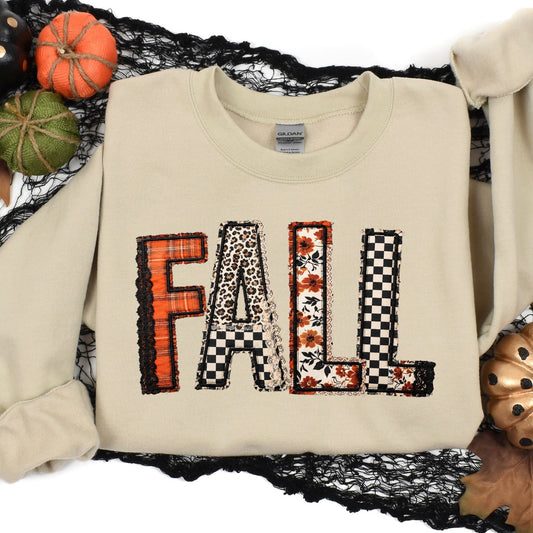 patchwork fall clear film screen print