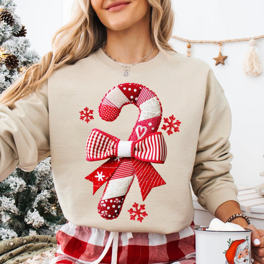 faux fabric candy cane clear film screen print