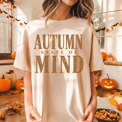 metallic copper Autumn state of mind screen print transfer•