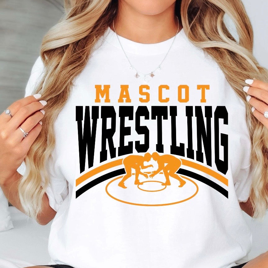 semi-custom WRESTLING mascot (design set up only)