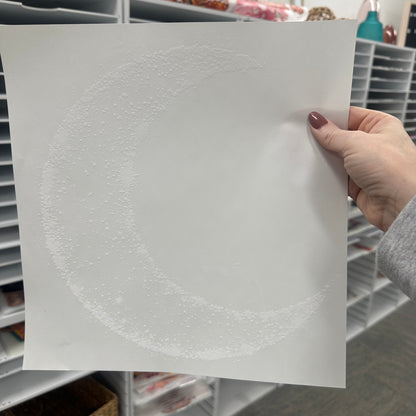 halftone cresent moon screen print transfer•