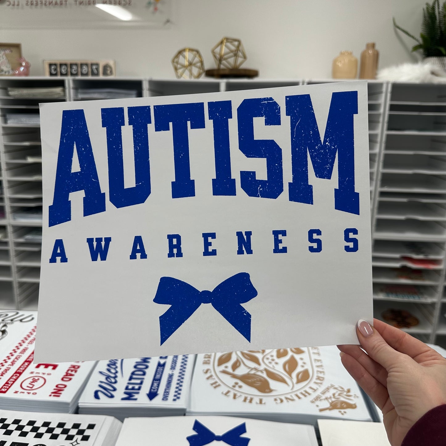 AUTISM AWARENESS screen print transfer