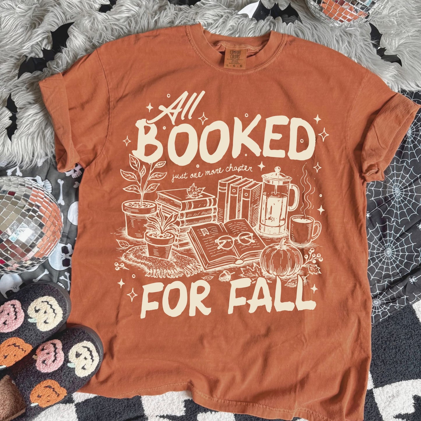 all booked for fall screen print transfer•