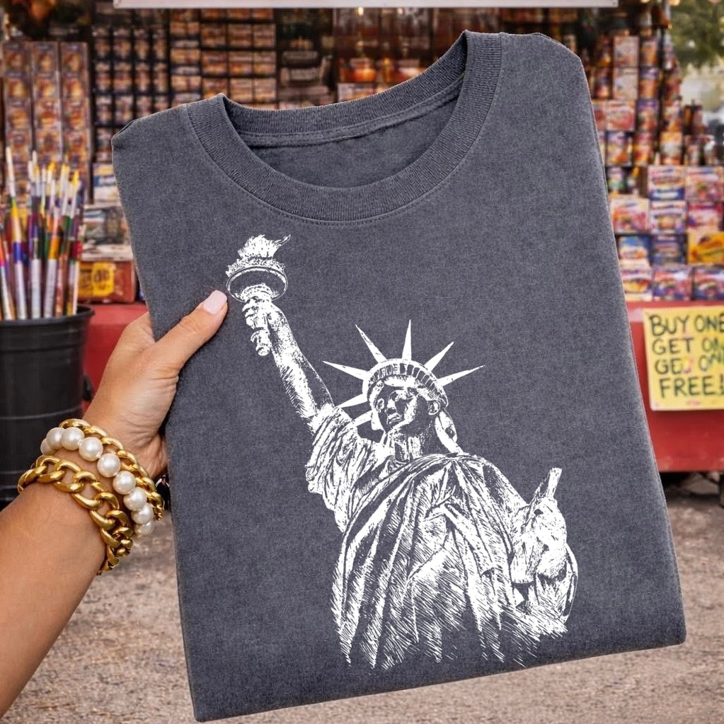 statue of liberty sketch 8x12 screen print transfer