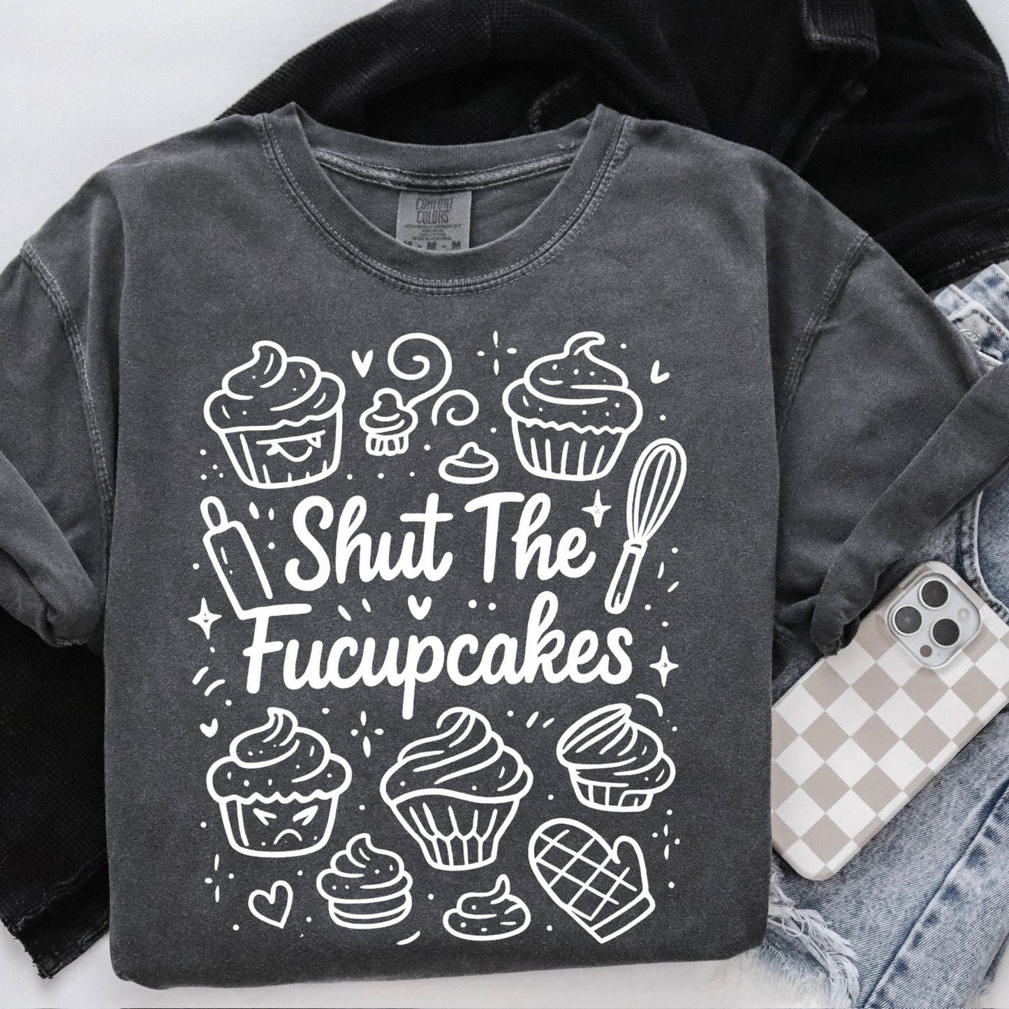 shut the fuccupcakes screen print transfer