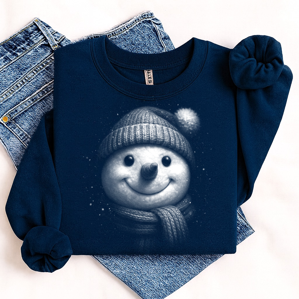 snowman half tone screen print transfer