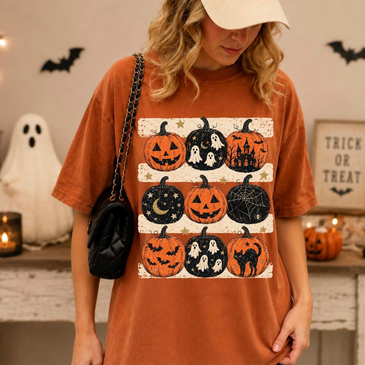 brushstroke pumpkins clear film screen print