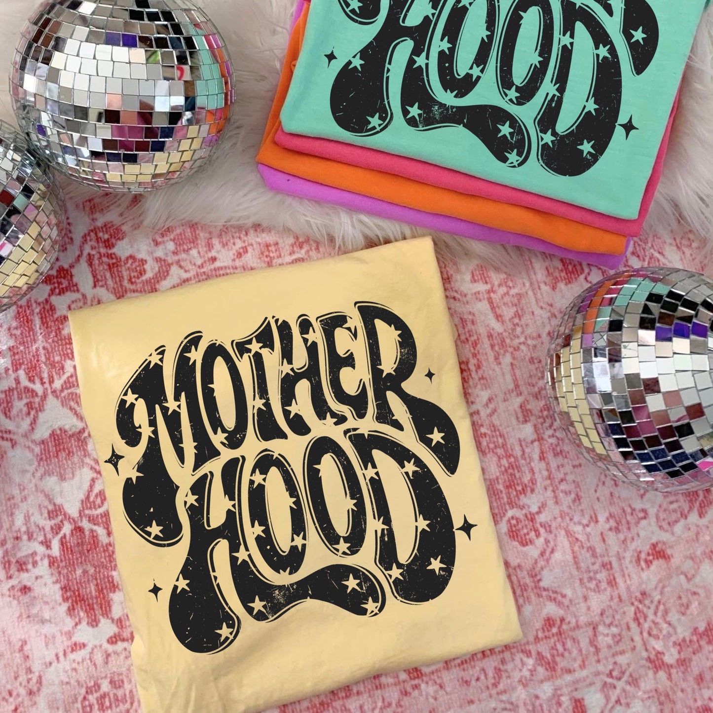 Motherhood retro screen print transfer•