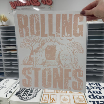 rolling stones screen print transfer •