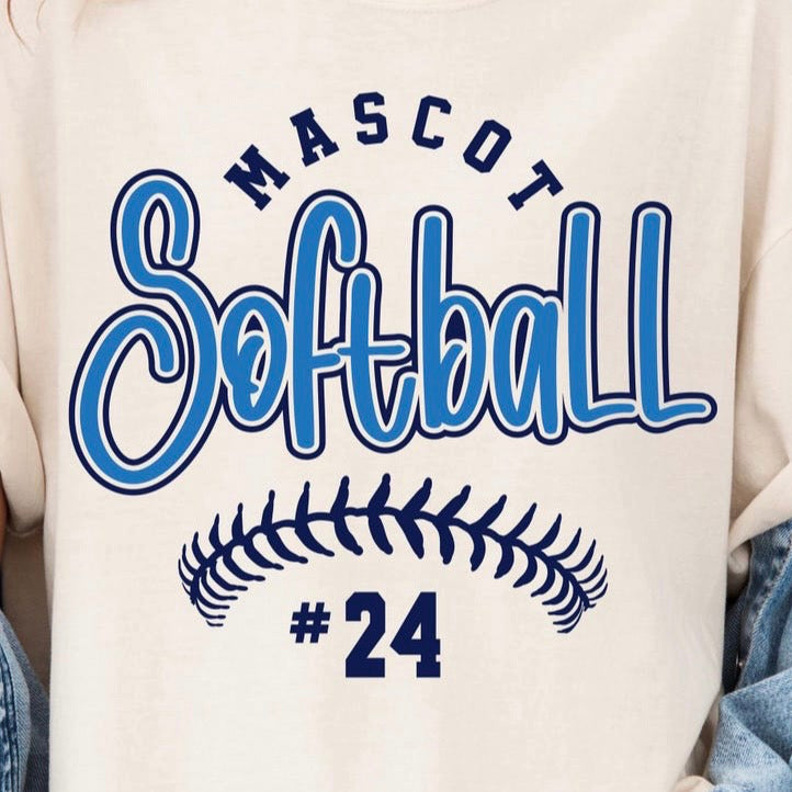 semi-custom SOFTBALL mascot (design set up only)