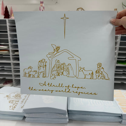 A thrill of hope METALLIC GOLD screen print transfer