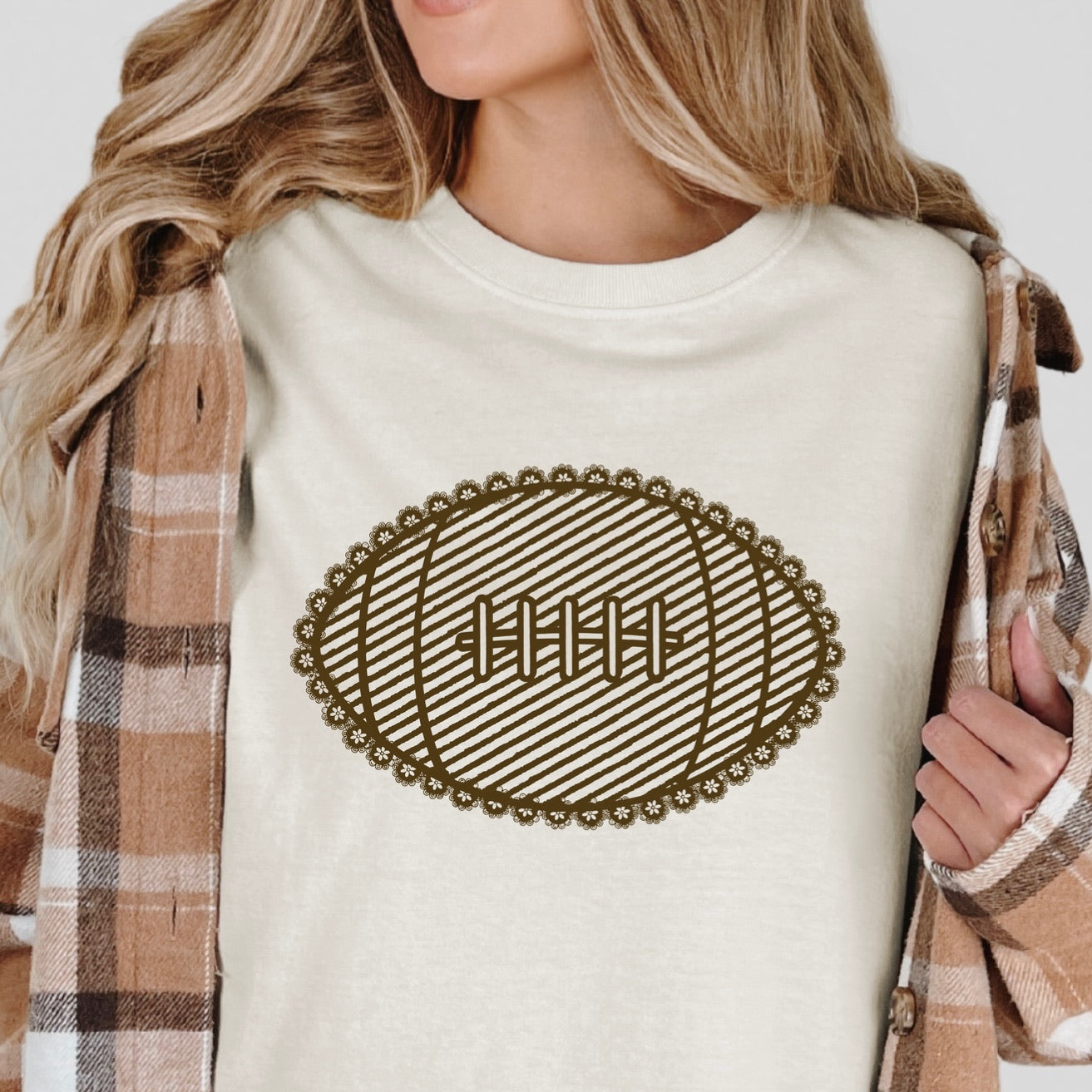 preppy football screen print transfer