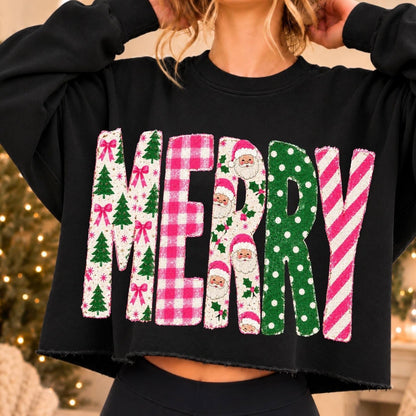 PRE-ORDER MERRY pink & green DTF 5-7 biz day tat