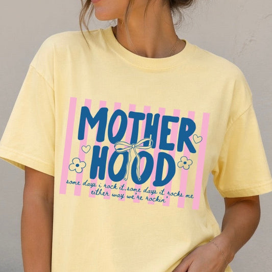 Motherhood some days I rock it clear film screen print
