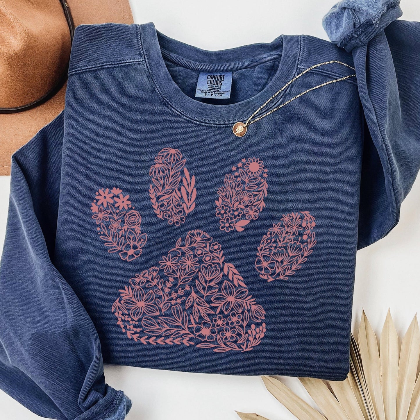 floral dog paw screen print transfer