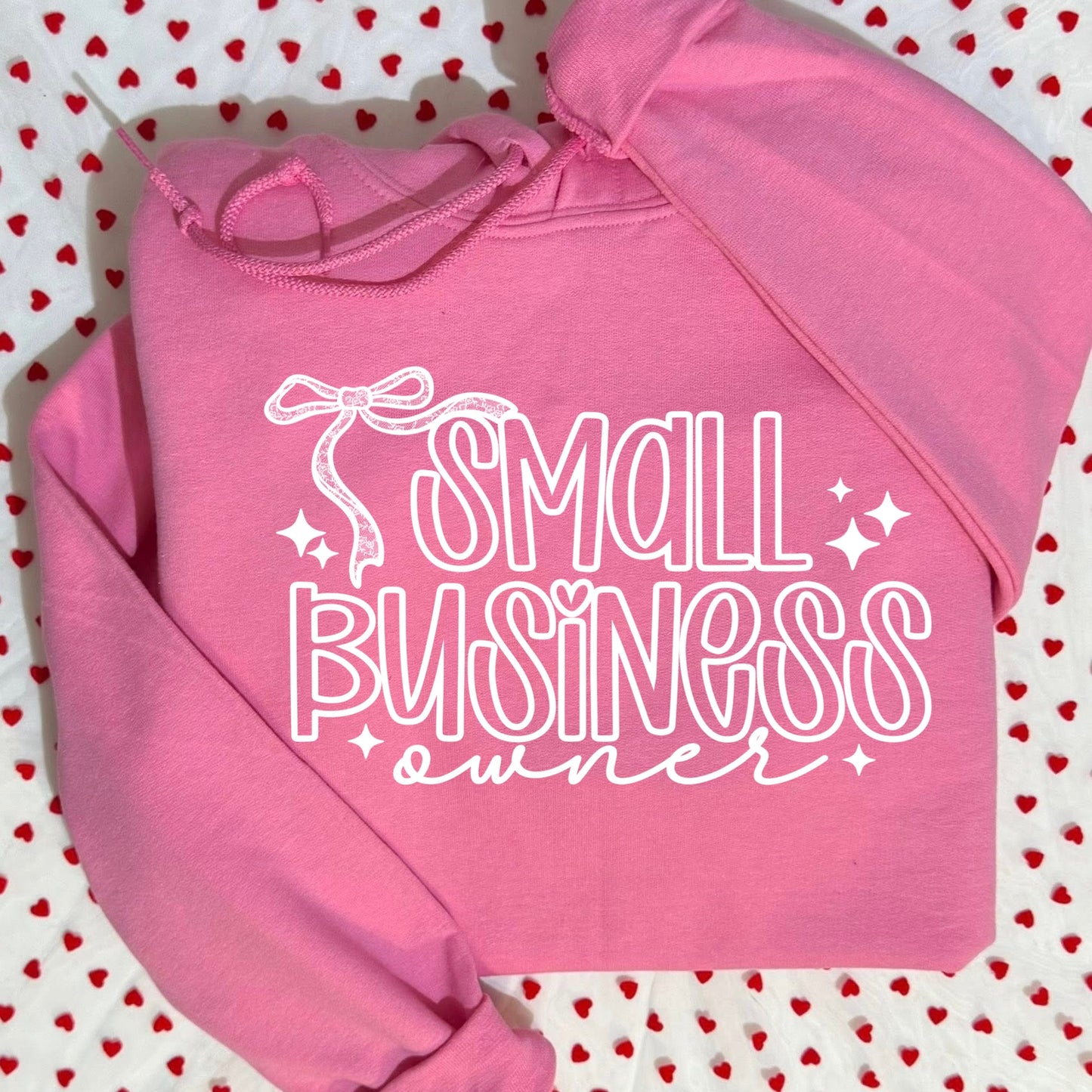 small business owner lace bow screen print transfer