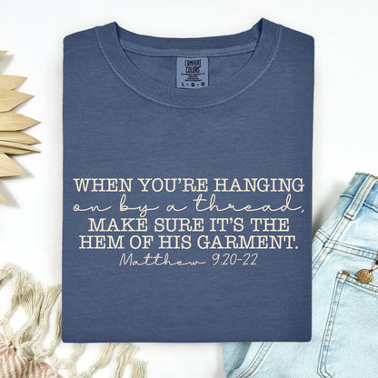 Hem of His garment screen print transfer•
