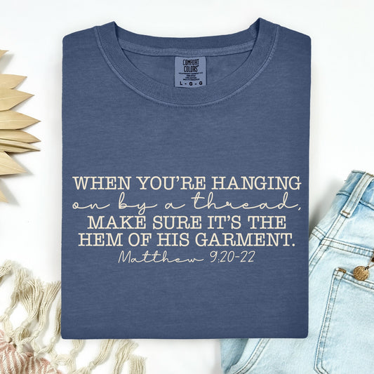 Hem of His garment screen print transfer•