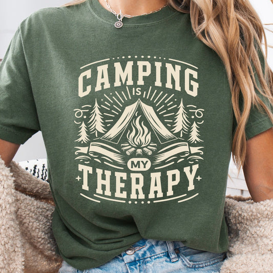 camping is my therapy screen print transfer•