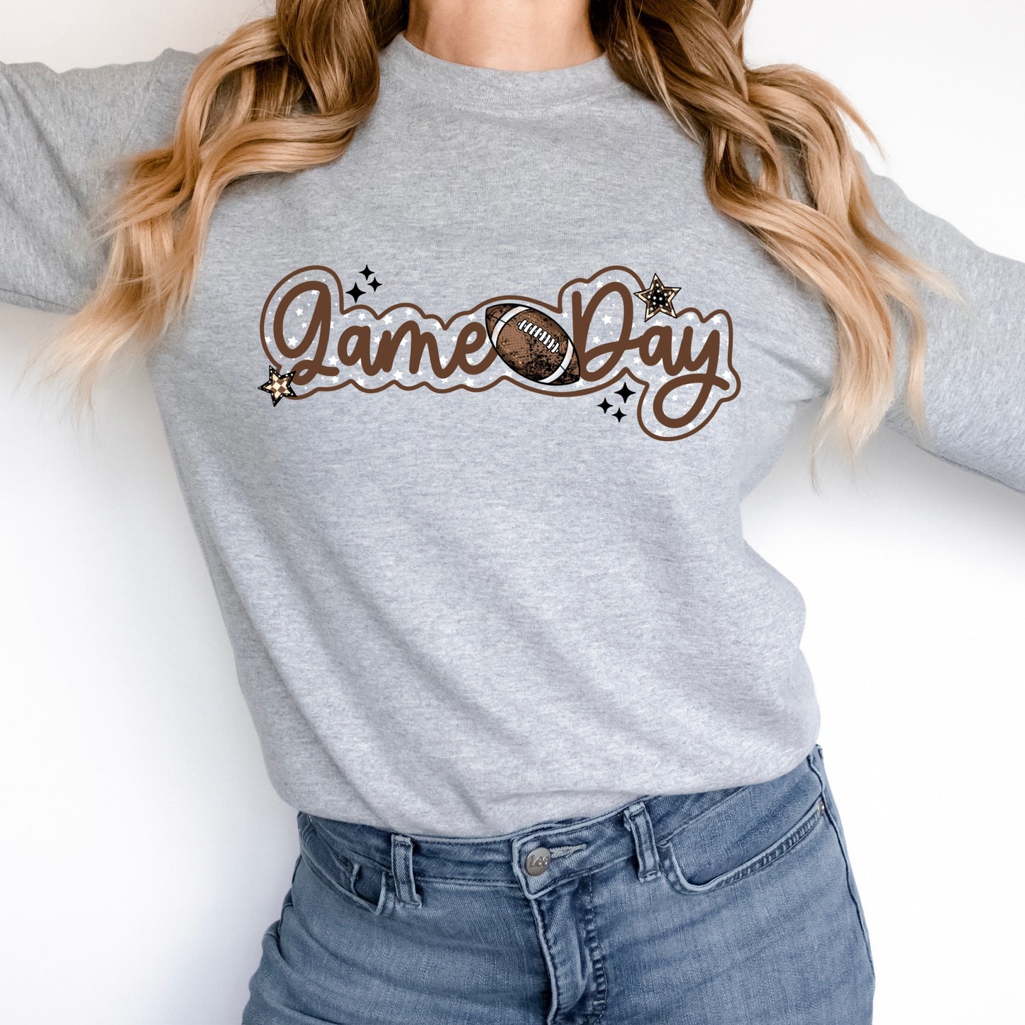 game day football clear film screen print