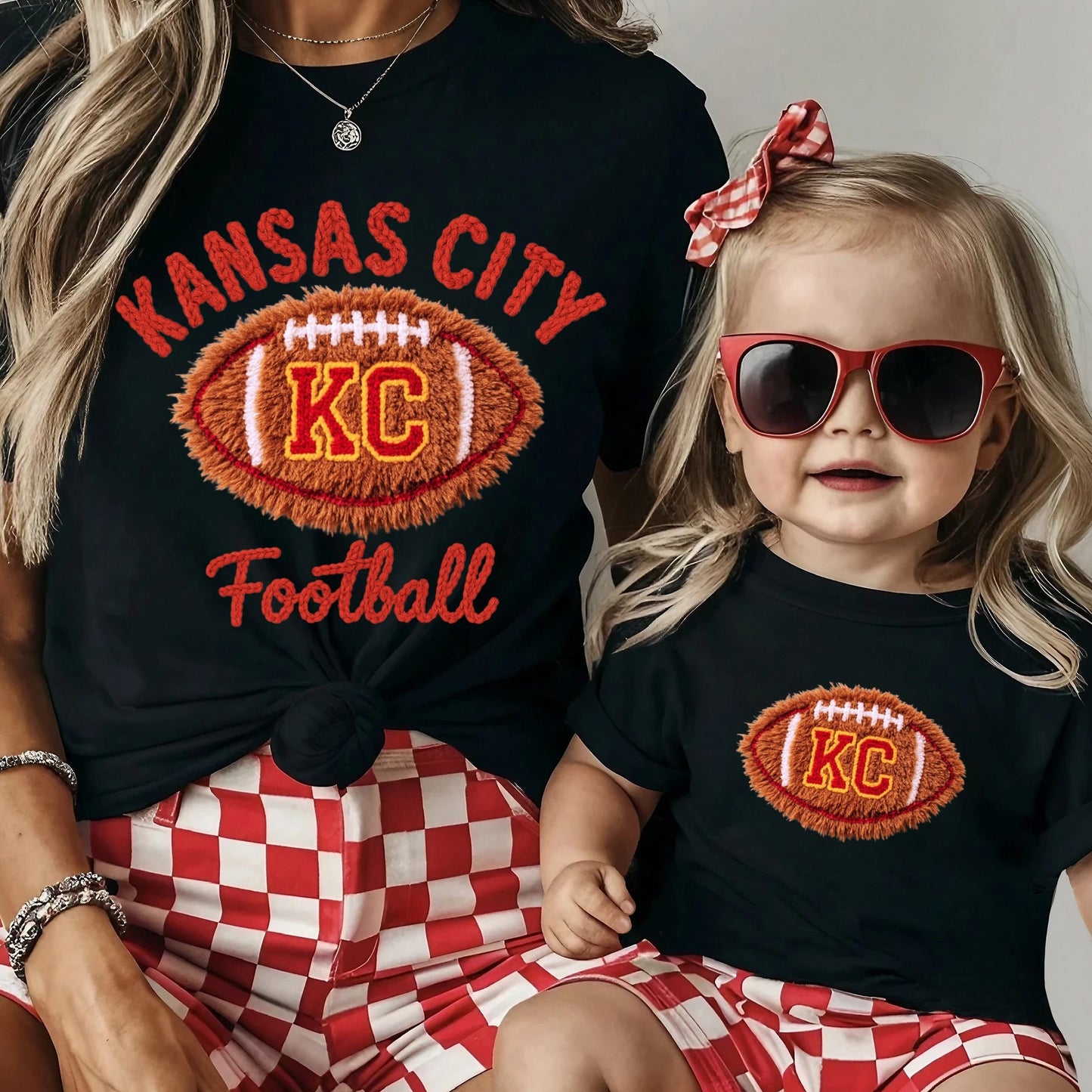 Faux yarn Kansas City Football clear film transfer