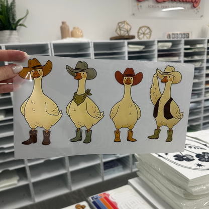 western geese clear film screen print