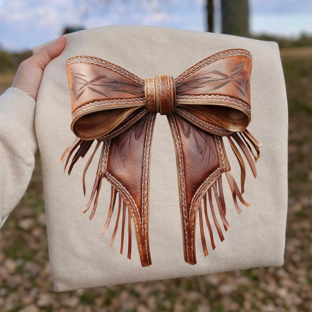 western leather bow clear film screen print