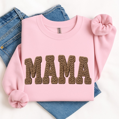 MAMA faux yarn clear film screen print