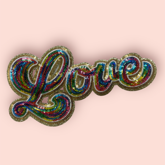 Sequins Patch -  Love multi color