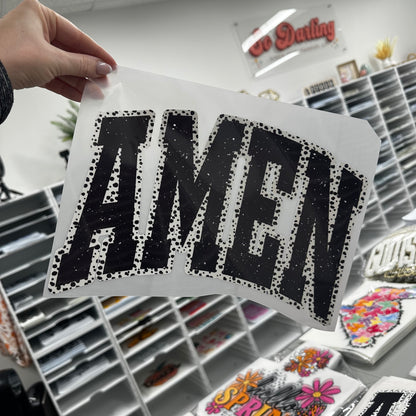 AMEN BLACK POLKA DOT CLEAR FILM TRANSFER