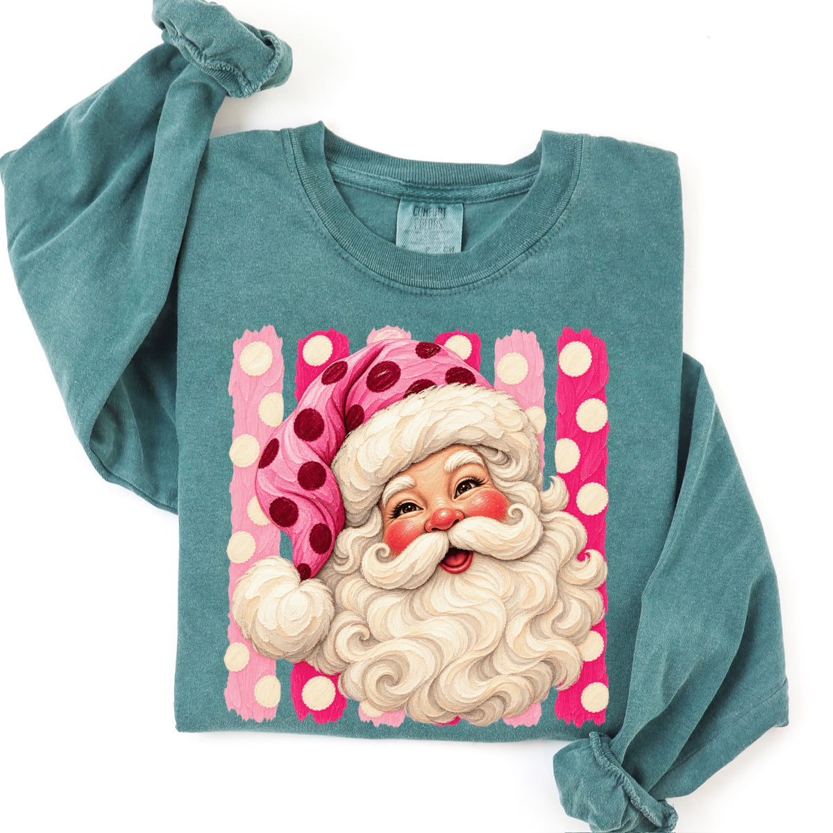 PRE-ORDER pink polka dot santa DTF 5-10 biz day tat