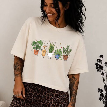 plants happy doodles clear film screen print
