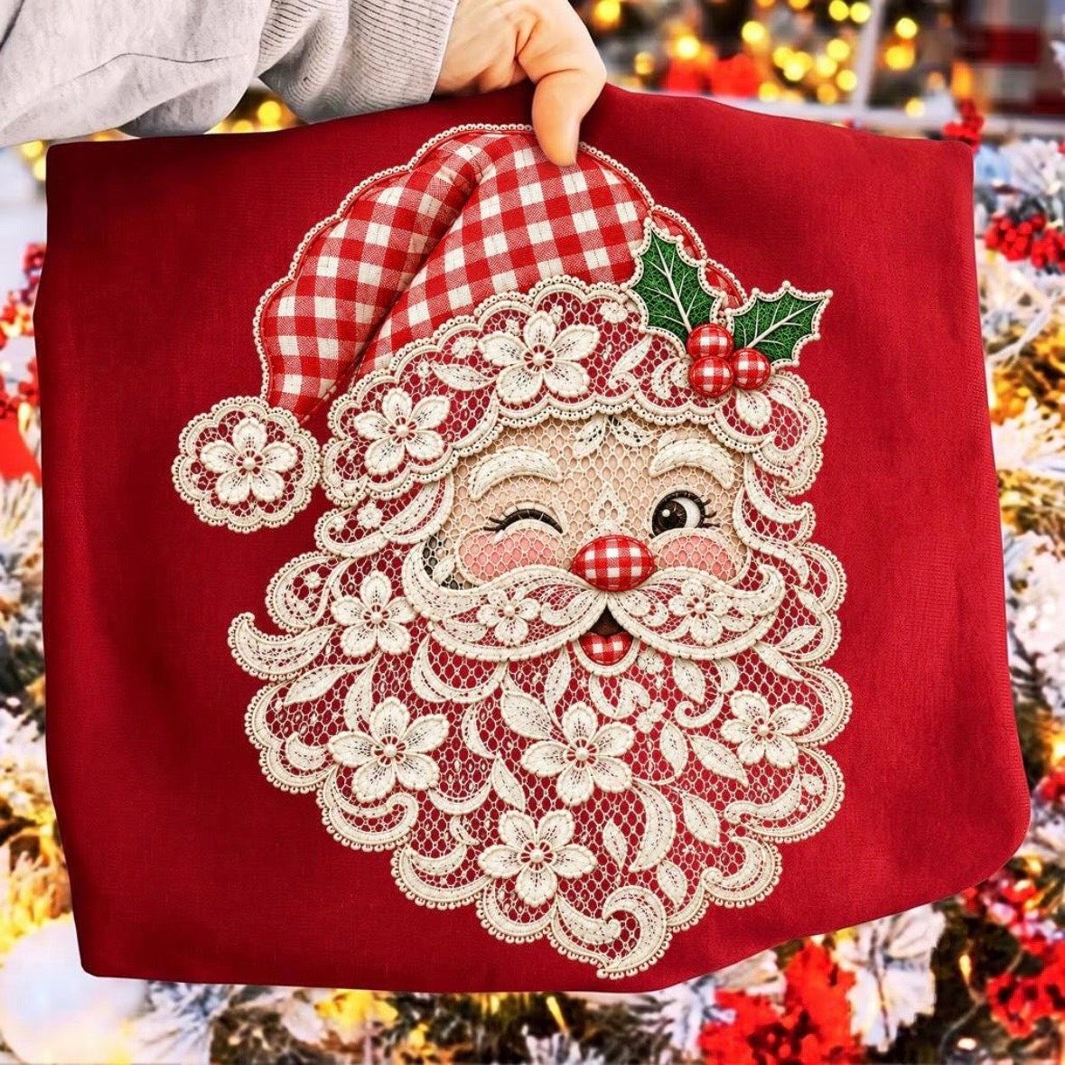 Lace Santa clear DTF PRE-ORDER 5-7 biz day tat