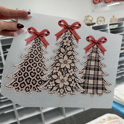 lace tree trio clear film screen print