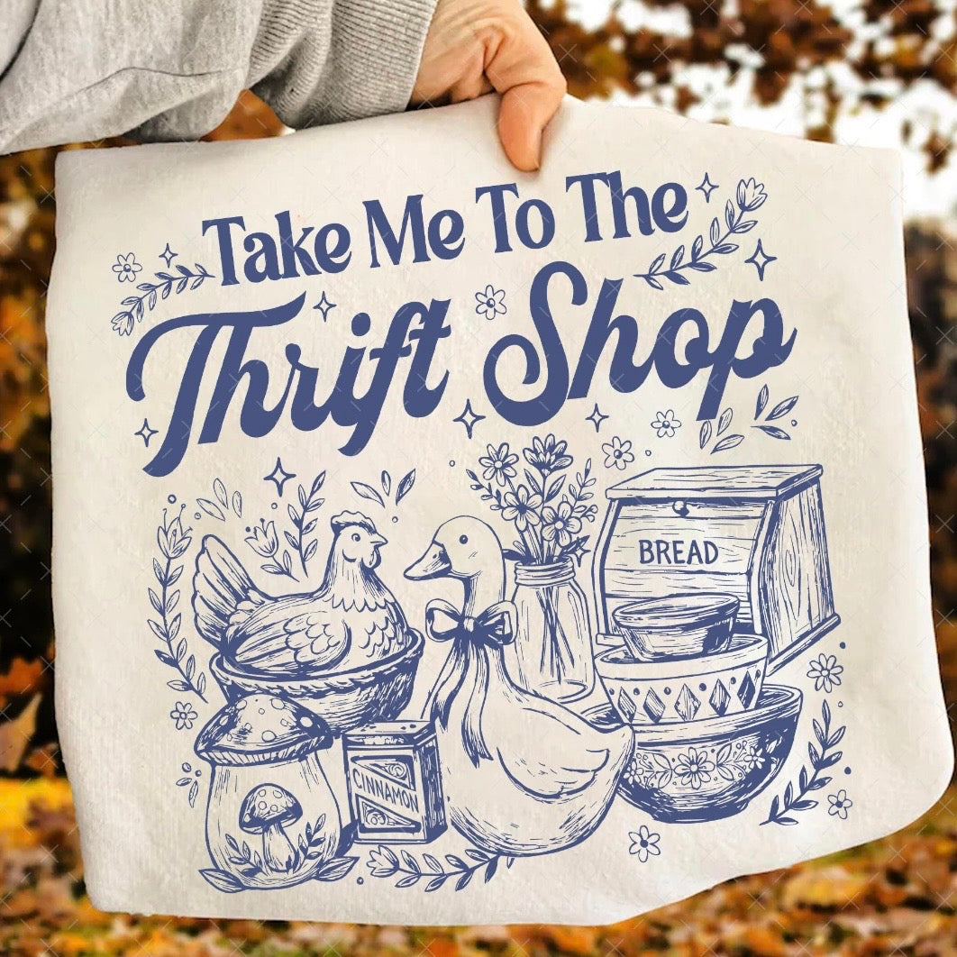 take me to the thrift shop screen print transfer•
